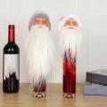 Decorations Red Wine Bottle Cover Santa Snowman Hold Wine Set C