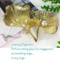 Gold Leaf Ginkgo Biloba Leaf Decorative Tray Gold Jewelry Tray