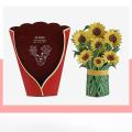 Sunflowers Flower Bouquet 3d Pop-up Greeting Cards for Mothers Day