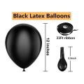 Black Metallic Chrome Latex Balloons, 100 Pack 12 Inch Round