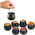 24pack Plastic Black Candy Bowls,pot with Handle,for Halloween Favors