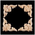 4pcs 6*6cm Wood Carved Corner Onlay Applique Furniture Decor