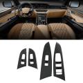 For Kia Mohave 2020 Car Carbon Fiber Glass Lift Button Switch Cover