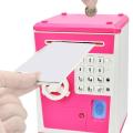 Piggy Bank Cash Coin Money Jar Safe Box Electronic Toy (pink/white)
