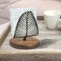 Retro Leaf Tissue Holder Napkin Holder Metal Home Decoration(silver)