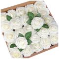 Artificial Rose Flowers, Beige Roses Real Touch Foam Fake Rose Bulk