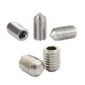 M5 X 8mm Cone Point Hex Socket Set Grub Screw Silver Tone 20 Pcs