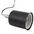 E27 Ceramic Base Socket Adapter Metal Lamp Holder with Wire Black