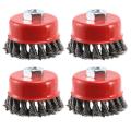 3 Inch Twist Knot Wire Wheel Cup Brush for Any Angle Grinder,4 Pack