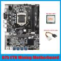 B75 Eth Mining Motherboard 8xpcie Usb Adapter+cpu+ Ide to Sata Cable