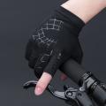 Rockbros Ice Silk Gloves Men's and Women's Outdoor Gloves Hemp Gray L