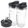 24oz Cups with Lids, 7 Fins Extractor Blade, for Nutri Ninja Auto Iq