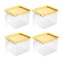4 Pack Fridge Storage, Stackable with Handle to Keep Fresh Food