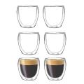 6-piece Espresso Cup Double-layer Insulated Cup Glass Coffee Cup