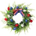 Artificial Tulip Wreath for All Seasons for Front Door Window Decor