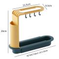 Retractable Sink Drain Rack Multifunctional Four-hook Storage Rack, C