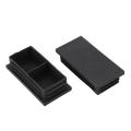 Plastic Rectangle Blanking End Caps Bung 40mm X 80mm 20pcs Black