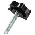 2 Pcs M6 X 30mm Male Thread 32mm Star Head Clamping Knob Black