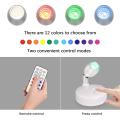 Rgb Wireless Battery Operated Lights,with Remote Rotatable Head,2pack