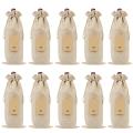 Burlap Wine Bags with Drawstrings,with Ropes and Tags (10 Pcs)