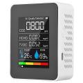 5 In 1 Air Quality Monitor, Usb Rechargeable Co2 Detector White