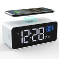 Digital Alarm Clock with Wireless Charging,digital Clock (black)