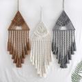 Boho Dream Catcher, Triangle Macrame Crochet Wall Hanging, Gray