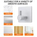 6pcs Adhesive Hooks for Bathroom Kitchen Living Room Silver
