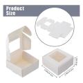 50 Pcs Mini Kraft Paper Box with Window for Homemade Candy (white)