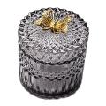 Nordic Gold Butterfly Glass Covered Jewelry Box Candy Snack Jar(a)