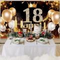 Black Gold Banner 18th Birthday Decoration Girl Birthday Background