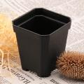 100pcs Plant Disposable Flower Pot Small Black Square Plastic