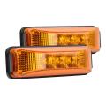 2pcs 24v 3.9inch 3 Led Truck Amber Light Led Side Marker Lights