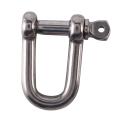 M6x38mm Straight D-shackle, Short, Stainless Steel Aisi 316