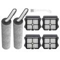 For Tineco Floor One S5, 2 Pack Brush Rollers, 4 Pack Vacuum Filters