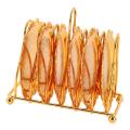 6 Piece Roller Coaster Non-slip Metal Coaster with Pole Frame (gold)