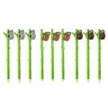 9 Pcs Cute Sloth Pen Plastic Light Grey Khaki Brown Refillable Pen