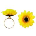 Sunflower Napkin Rings Set Of 6, for Table Parties (yellow-sunflower)