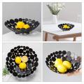 Metal Fruit Bowl Basket Decorative Countertop Fruit Holder (black)