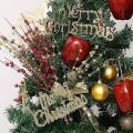 Golden Artificial Glitter Berry Stem for Christmas Tree Diy Wreath