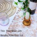 2 Pcs Rose Gold Table Runner, Sequin Glitter Foil Metallic 11x108inch