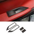 Real Carbon Fiber Door Window Lift Switch Button Cover Trim