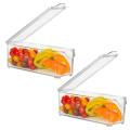 2 Pieces Stackable with Lid Fridge Organiser Set for Kitchen Pantry A