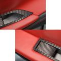 Real Carbon Fiber Door Window Lift Switch Button Cover Trim