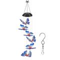 Bu Butterfly Wind Chimes Color Changing Solar Mobile Wind Chime