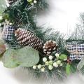 Artificial Christmas Pine Wreath with Decorative Gift Box Pinecone