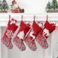 Thick Knitting Christmas Socks Gift Bag Santa Snowman Deer Socks D