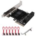 Pci-e Sata Expansion Card 6 Ports Pcie X4 to Sata 3.0 6gbps