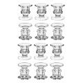 12pack Glass Clear Candlestick Holders Fit 1.85inch Pillar Or 7/8inch