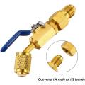 Air Conditioning Refrigerant Angled Compact Ball Valve 1/4 Inch